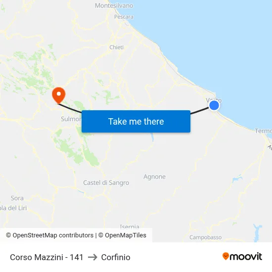 Corso Mazzini - 141 to Corfinio map
