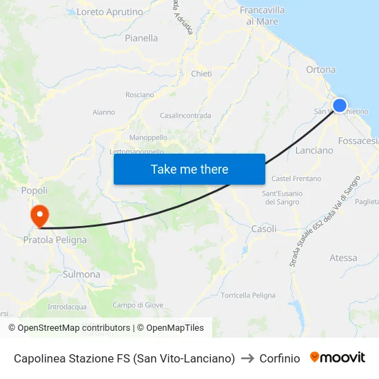 Capolinea Stazione FS (San Vito-Lanciano) to Corfinio map