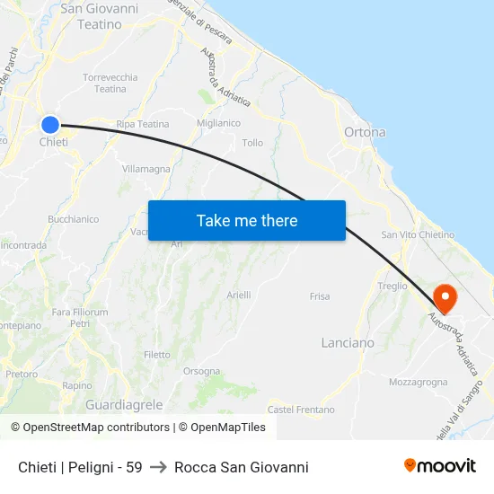 Chieti | Peligni - 59 to Rocca San Giovanni map