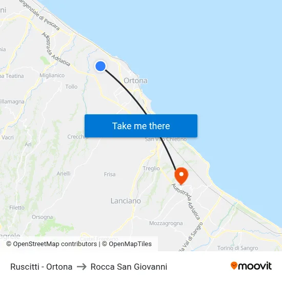 Ruscitti - Ortona to Rocca San Giovanni map