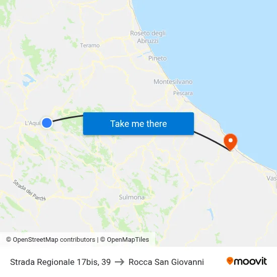 Regional Road 17bis, 39 to Rocca San Giovanni map