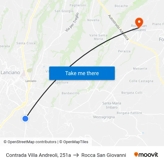 Villa Andreoli District, 251a to Rocca San Giovanni map
