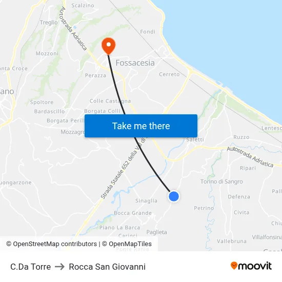 Torre District to Rocca San Giovanni map