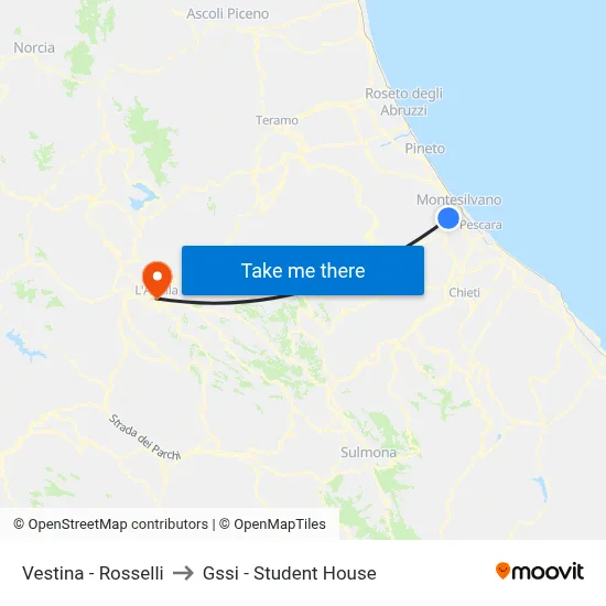 Vestina - Rosselli to GSSI - Student House map