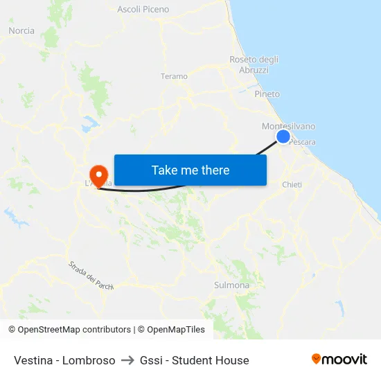 Vestina - Lombroso to GSSI - Student House map
