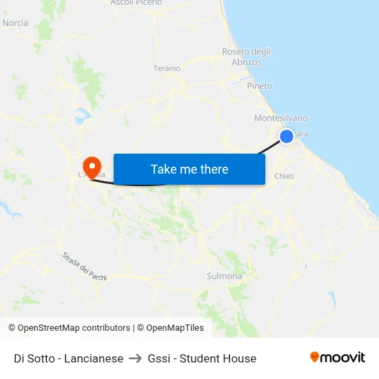 Di Sotto - Lancianese to GSSI - Student House map