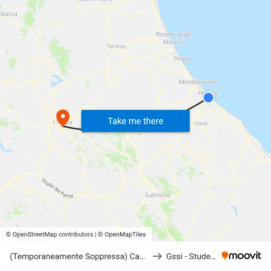 (Temporaneamente Soppressa) Caduta Del Forte - Chieti to GSSI - Student House map