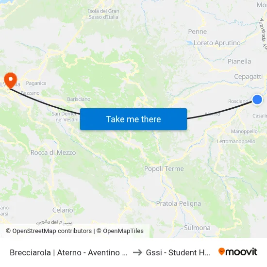 Brecciarola | Aterno - Aventino Ovest to GSSI - Student House map