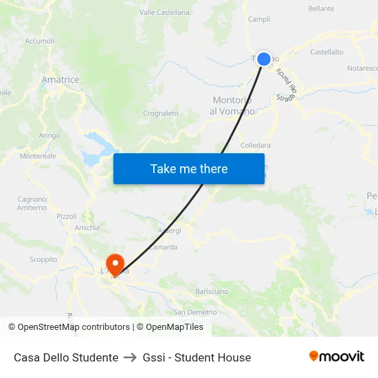 Student House to GSSI - Student House map