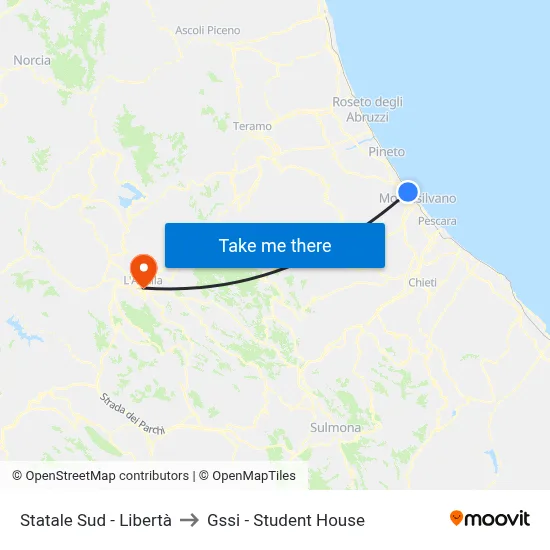 State Road South - Liberty to GSSI - Student House map