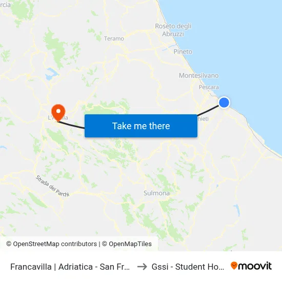 Francavilla | Adriatica - San Franco to GSSI - Student House map