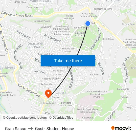 Gran Sasso to GSSI - Student House map