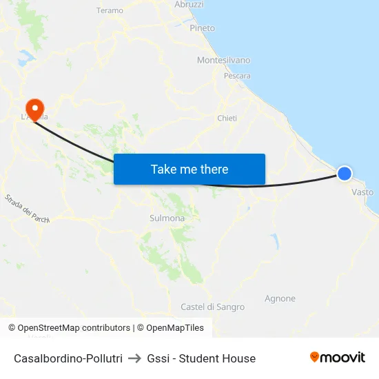Casalbordino-Pollutri to GSSI - Student House map