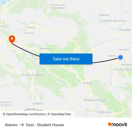 Alanno to GSSI - Student House map