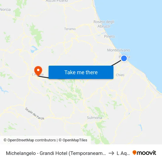 Michelangelo - Grandi Hotel (Temporaneamente Soppressa) to L Aquila map