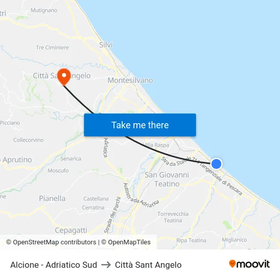 Alcione - Adriatico Sud to Città Sant Angelo map