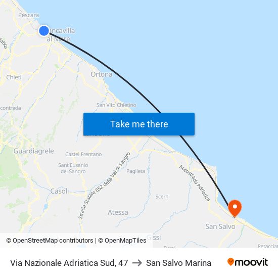 Via Nazionale Adriatica Sud, 47 to San Salvo Marina map