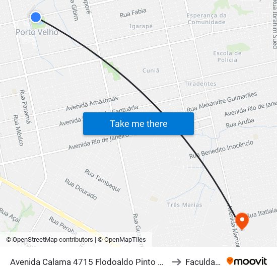 Avenida Calama 4715 Flodoaldo Pinto Porto Velho - Ro 78908-010 Brasil to Faculdade Uniron map
