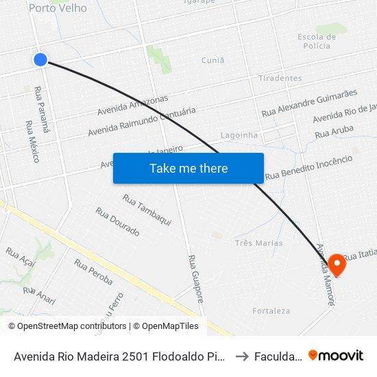 Avenida Rio Madeira 2501 Flodoaldo Pinto Porto Velho - Ro 78906-520 Brasil to Faculdade Uniron map