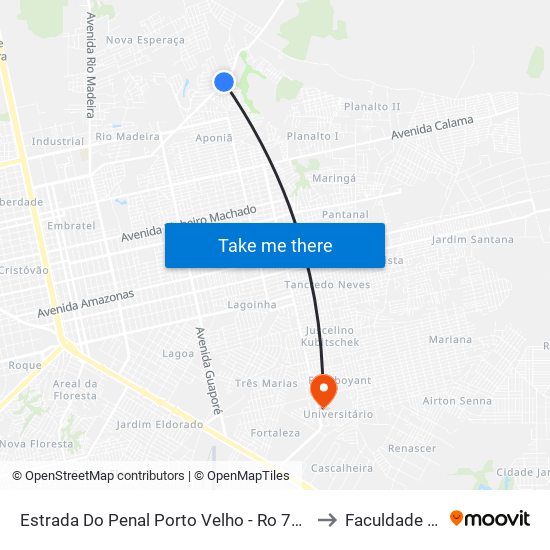 Estrada Do Penal Porto Velho - Ro 78908-150 Brasil to Faculdade Uniron map