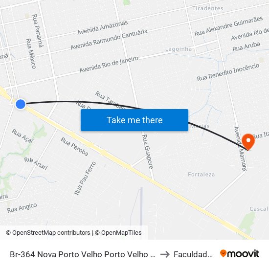 Br-364 Nova Porto Velho Porto Velho - Ro 78906-310 Brasil to Faculdade Uniron map