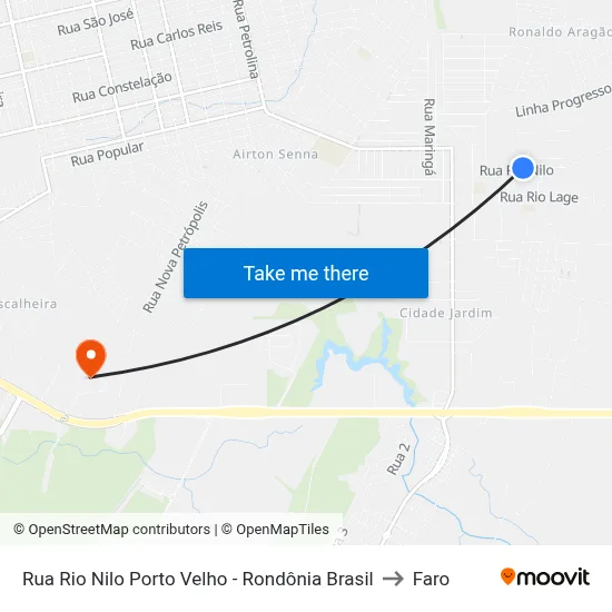 Rua Rio Nilo Porto Velho - Rondônia Brasil to Faro map