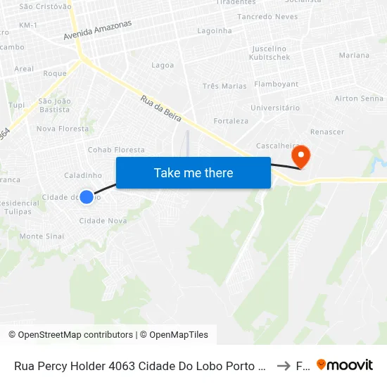 Rua Percy Holder 4063 Cidade Do Lobo Porto Velho - Rondônia 76807 Brasil to Faro map