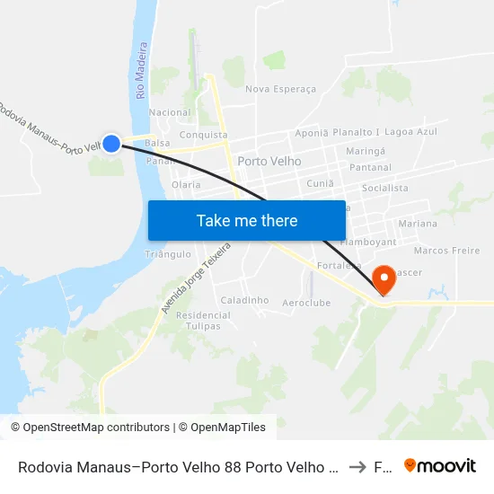 Rodovia Manaus–Porto Velho 88 Porto Velho - Rondônia Brasil to Faro map