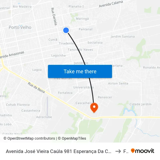 Avenida José Vieira Caúla 981 Esperança Da Comunidade Porto Velho - Ro 78909-490 Brasil to Faro map
