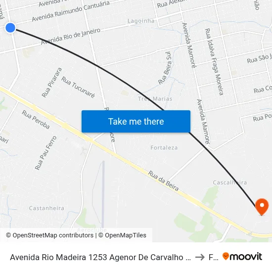 Avenida Rio Madeira 1253 Agenor De Carvalho Porto Velho - Ro 78906-520 Brasil to Faro map