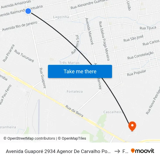 Avenida Guaporé 2934 Agenor De Carvalho Porto Velho - Ro 78910-331 Brasil to Faro map