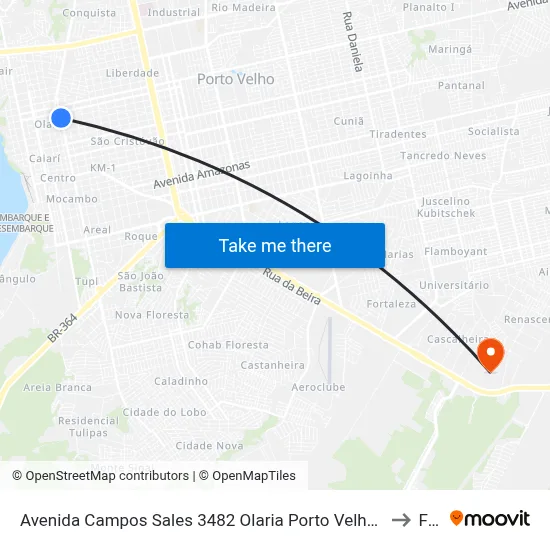 Avenida Campos Sales 3482 Olaria Porto Velho - Ro 78902-080 Brasil to Faro map