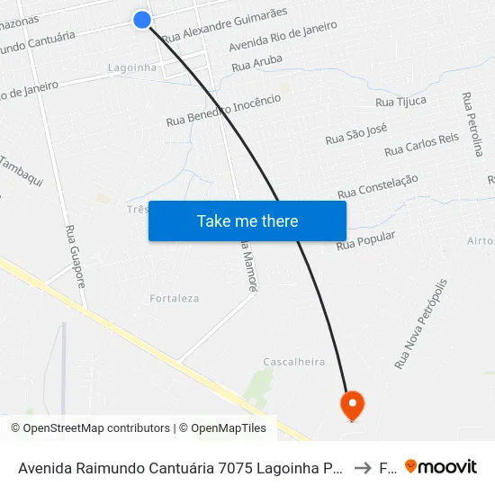 Avenida Raimundo Cantuária 7075 Lagoinha Porto Velho - Ro 78910-790 Brasil to Faro map
