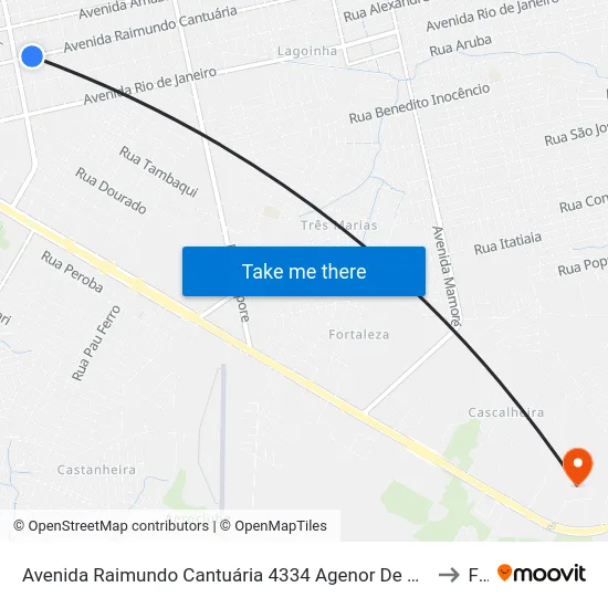 Avenida Raimundo Cantuária 4334 Agenor De Carvalho Porto Velho - Ro 78910-790 Brasil to Faro map