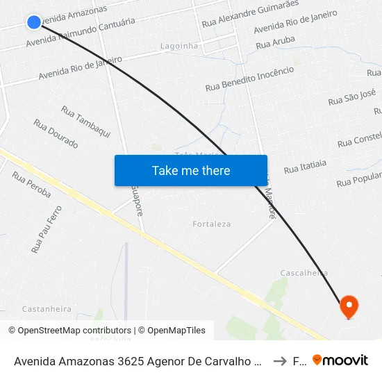 Avenida Amazonas 3625 Agenor De Carvalho Porto Velho - Ro 78910-000 Brasil to Faro map