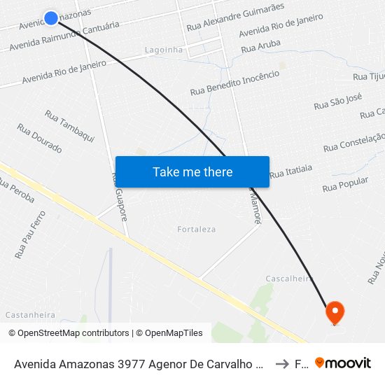 Avenida Amazonas 3977 Agenor De Carvalho Porto Velho - Ro 76820-260 Brasil to Faro map