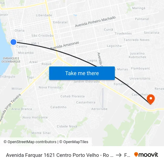 Avenida Farquar 1621 Centro Porto Velho - Ro 76801-019 Brasil to Faro map