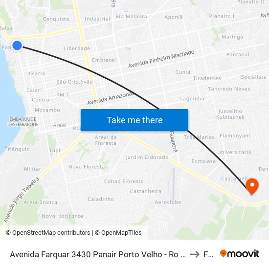 Avenida Farquar 3430 Panair Porto Velho - Ro 78903-031 Brasil to Faro map