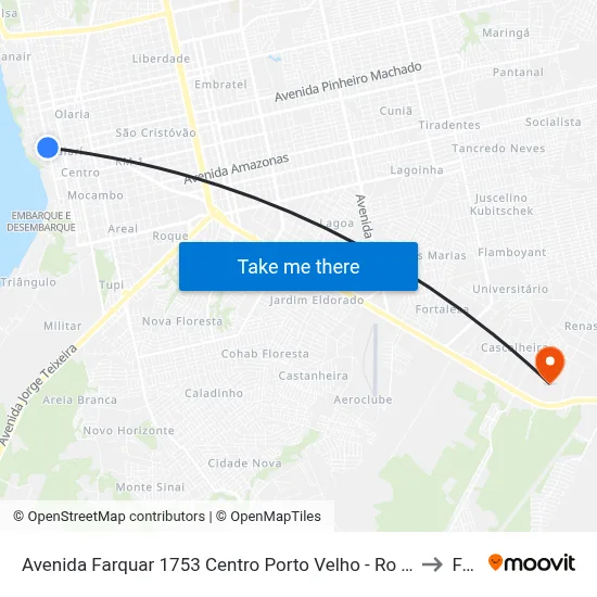 Avenida Farquar 1753 Centro Porto Velho - Ro 76801-019 Brasil to Faro map