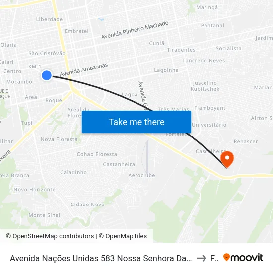 Avenida Nações Unidas 583 Nossa Senhora Das Graças Porto Velho - Ro 78915-040 Brasil to Faro map