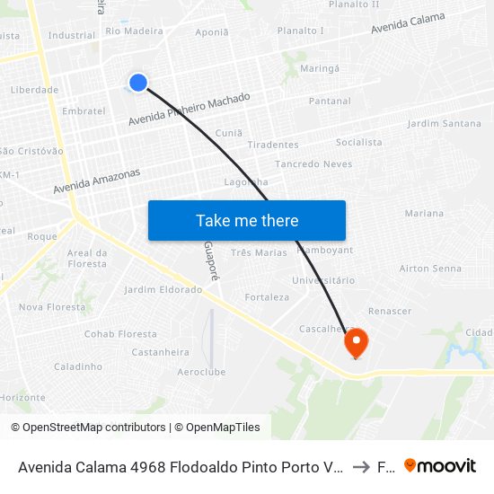 Avenida Calama 4968 Flodoaldo Pinto Porto Velho - Ro 78908-010 Brasil to Faro map