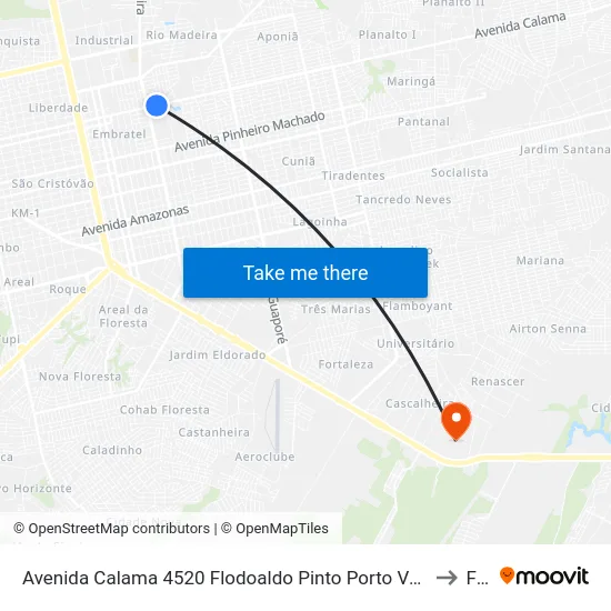 Avenida Calama 4520 Flodoaldo Pinto Porto Velho - Ro 78908-010 Brasil to Faro map