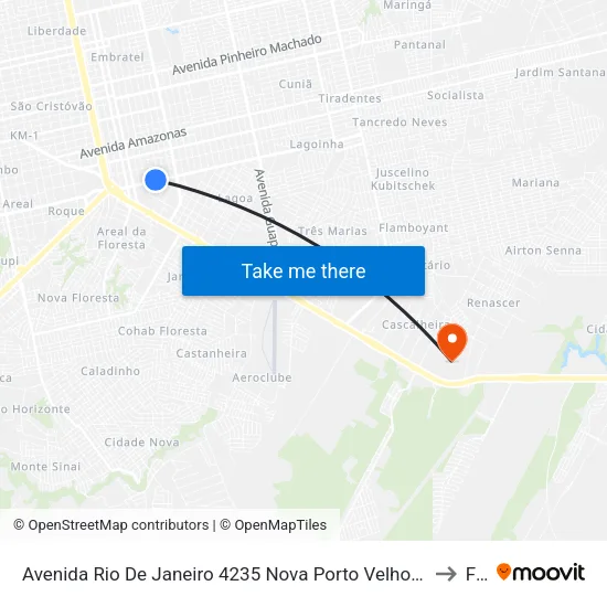 Avenida Rio De Janeiro 4235 Nova Porto Velho Porto Velho - Ro 76820-195 Brasil to Faro map