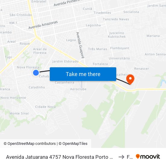 Avenida Jatuarana 4757 Nova Floresta Porto Velho - Ro 78911-310 Brasil to Faro map
