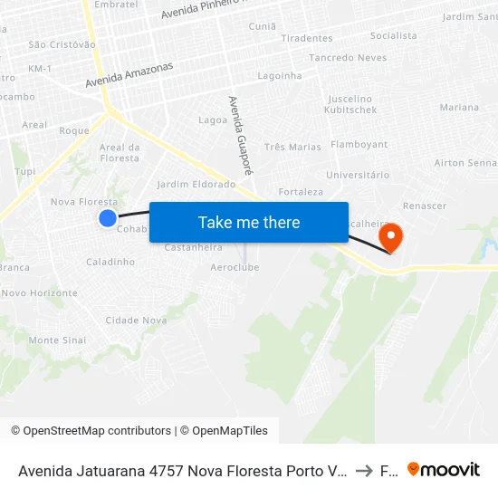 Avenida Jatuarana 4757 Nova Floresta Porto Velho - Ro 78911-310 Brasil to Faro map