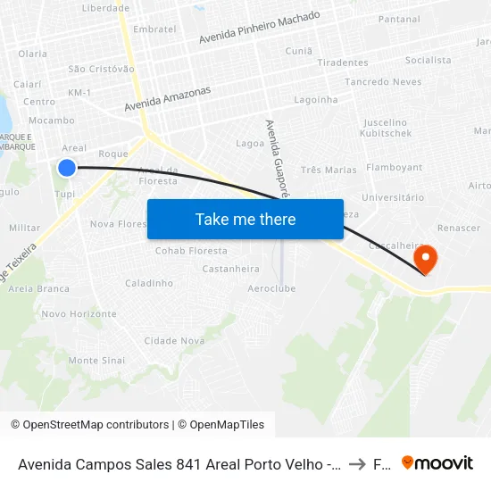 Avenida Campos Sales 841 Areal Porto Velho - Ro 78915-670 Brasil to Faro map