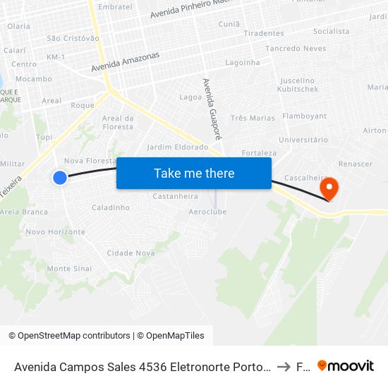 Avenida Campos Sales 4536 Eletronorte Porto Velho - Ro 78914-475 Brasil to Faro map