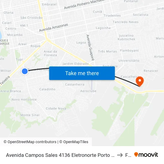 Avenida Campos Sales 4136 Eletronorte Porto Velho - Ro 78914-230 Brasil to Faro map