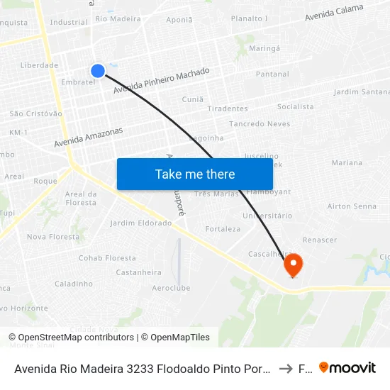 Avenida Rio Madeira 3233 Flodoaldo Pinto Porto Velho - Ro 78905-450 Brasil to Faro map