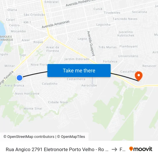 Rua Angico 2791 Eletronorte Porto Velho - Ro 76808-526 Brasil to Faro map